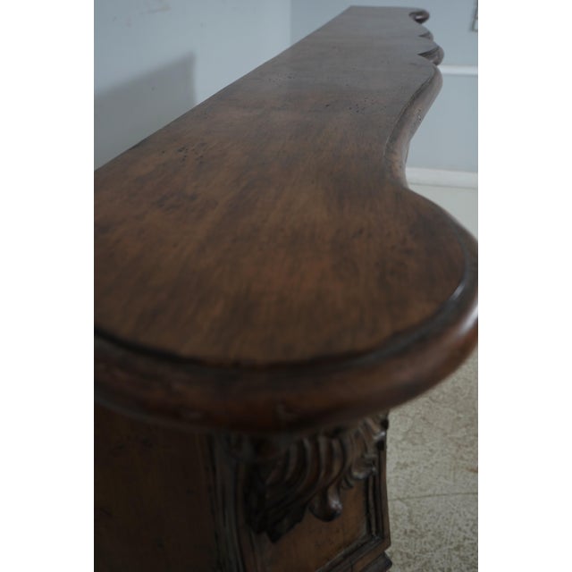 1980s Country French Distressed Finish Fireplace Mantle For Sale - Image 5 of 9