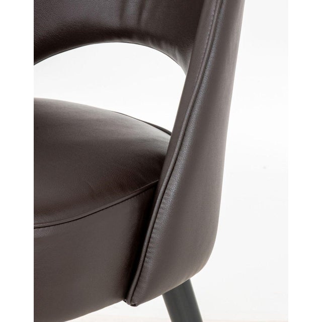 Mid-Century Modern Style Leather Chairs, Pair For Sale - Image 4 of 6