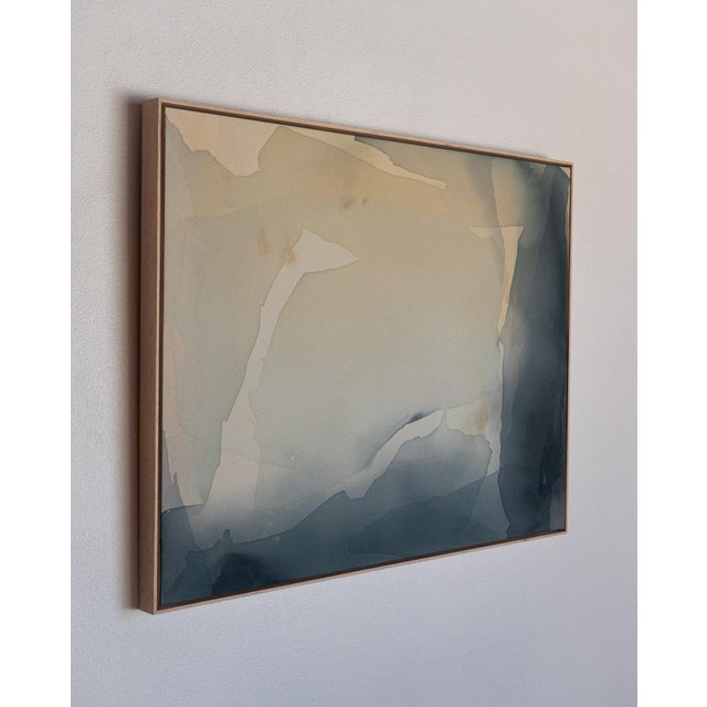 Acrylic and flashe on canvas framed in solid ash. Meghan creates organic form and calming colors in her abstract works....