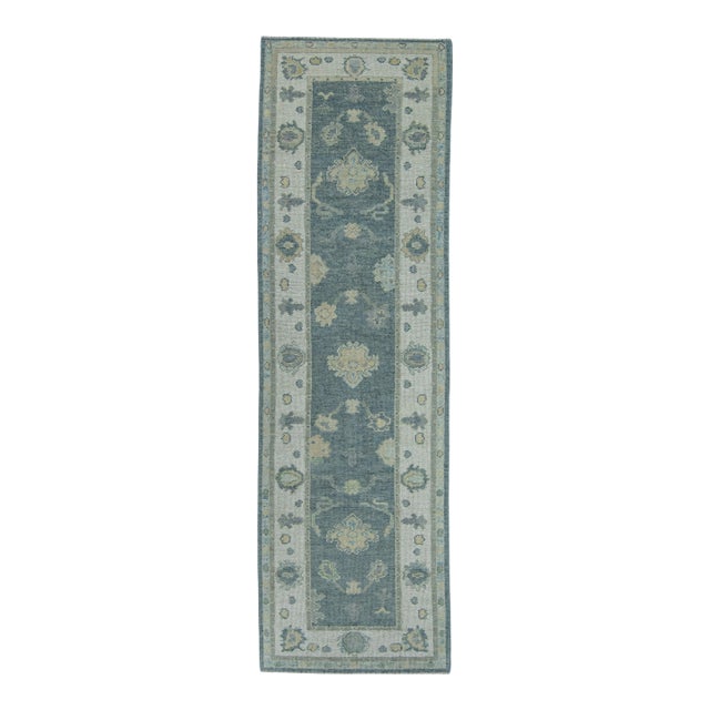 Turkish Oushak Rug 3'1" x 10'2" #19186 For Sale