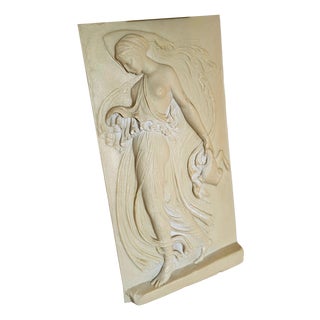 Mid-Century Neo-Classical Nude Frenzied Maenad High-Relief Plaque, 1980s For Sale