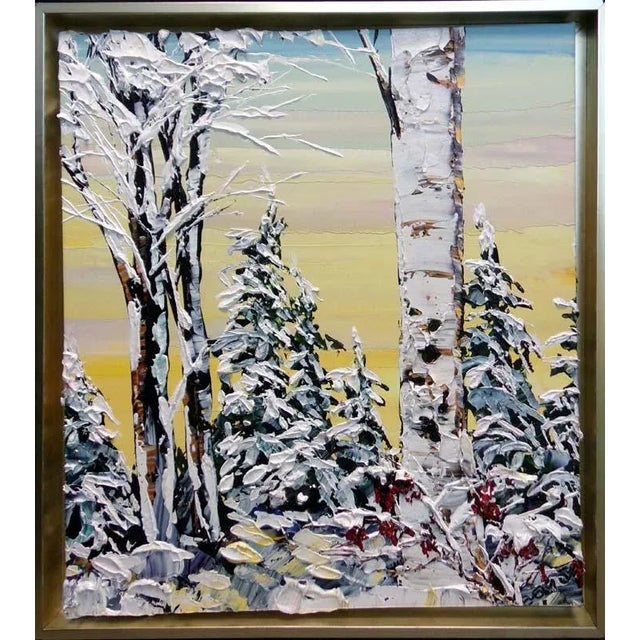 Maya Eventov Untitled Original Acrylic Canvas H.Signed Tree Framed For Sale - Image 9 of 10