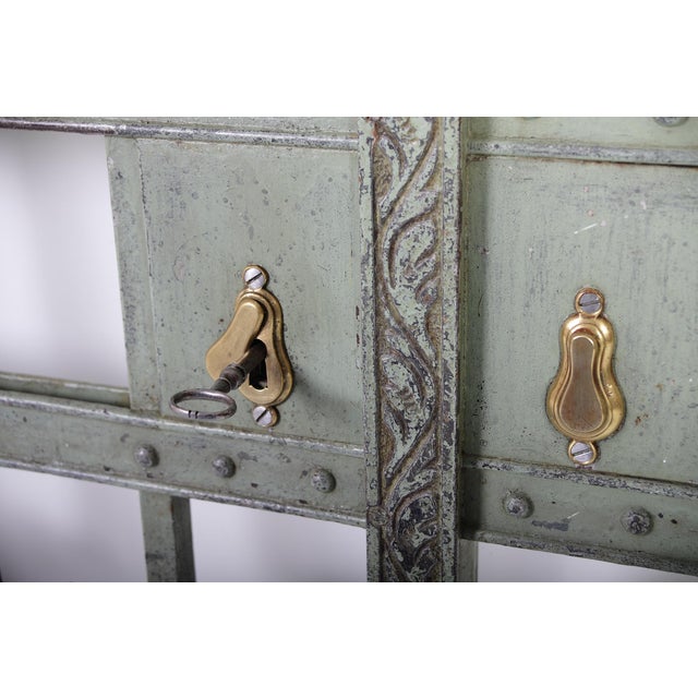 Antique Green Iron Wrought Double Doors, 1880s, Set of 2 For Sale - Image 12 of 18