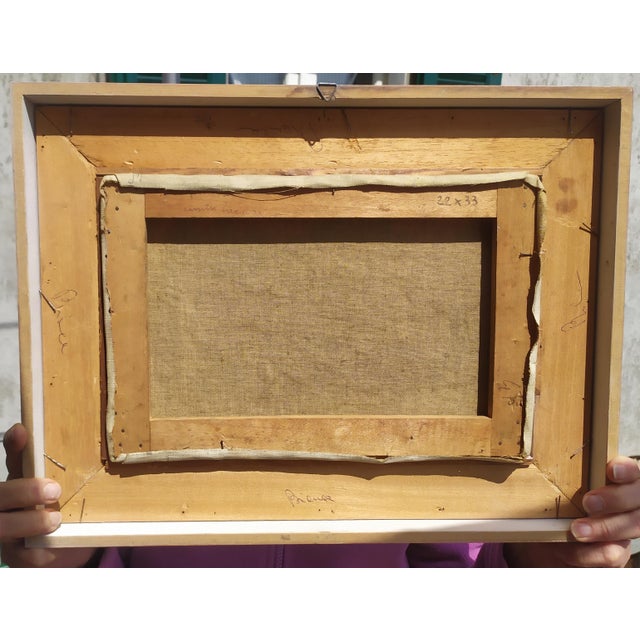 Ideo Pantaleoni(1904-1993),informal period. Oil on canvas cm.22x33. Size with frame cm.46x35. Signed and dated 1961....