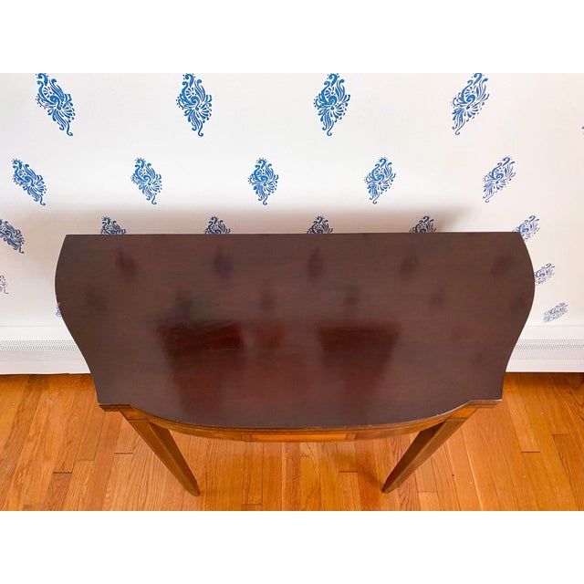 Antique Early 1900s American Neoclassical Revival Mahogany Game Table With Inlay For Sale - Image 9 of 18