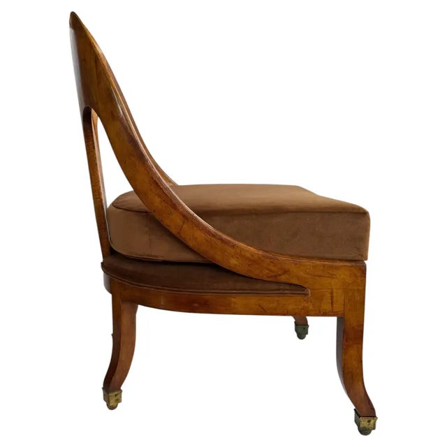 Baker Furniture Company English Regency Wood Spoon Back Chair in the Style of Michael Taylor for Baker For Sale - Image 4 of 15