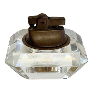 Vintage Glass Gem Cut Table Lighter