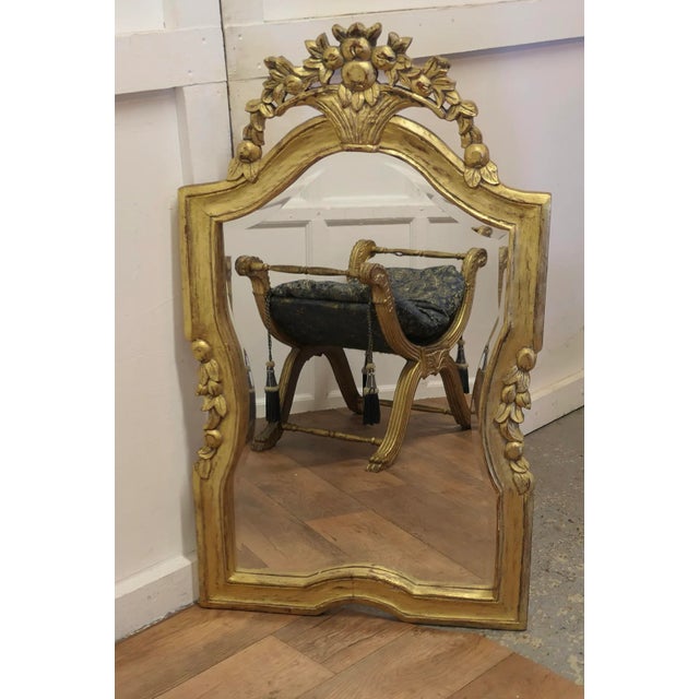 Dramatic Gilt-Wood French Wall Mirror For Sale - Image 4 of 7