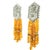 Italian 18k White Gold Yellow Sapphire & Diamond Tassel Earrings, 1980s For Sale In Miami - Image 6 of 9