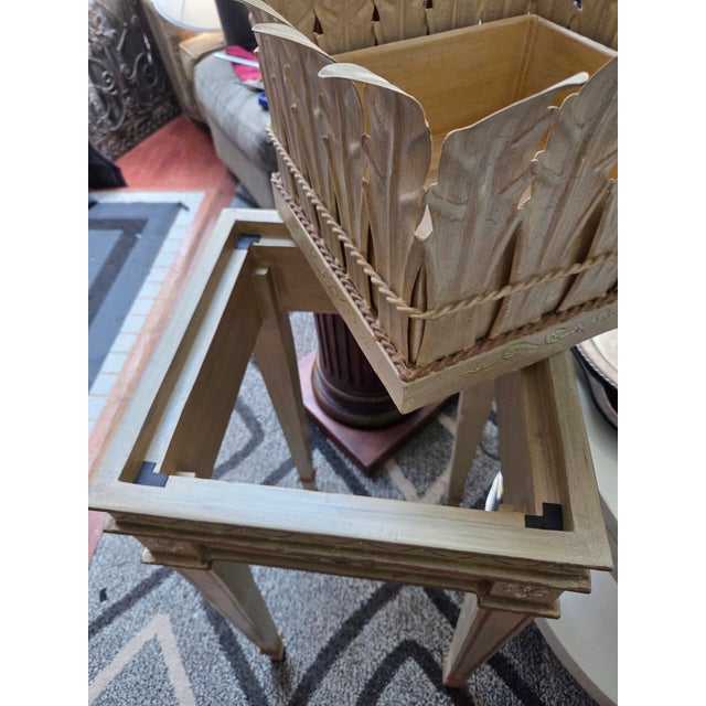 Antique White Chinoiserie Toleware Planter For Sale - Image 8 of 9