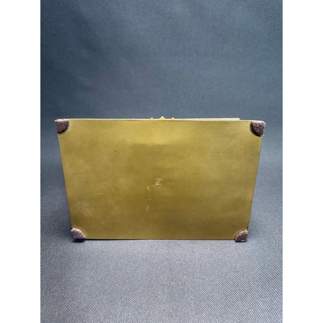 Brass Late 1930's Made in Germany Semi-Precious Stone Embellished Jewlery Box For Sale - Image 8 of 11