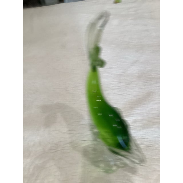Alfredo Barbini Style Murano Green Crystal Porpoise For Sale In Dallas - Image 6 of 7