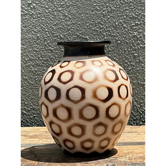 Vintage Hexagon Bubble Vase For Sale - Image 4 of 12