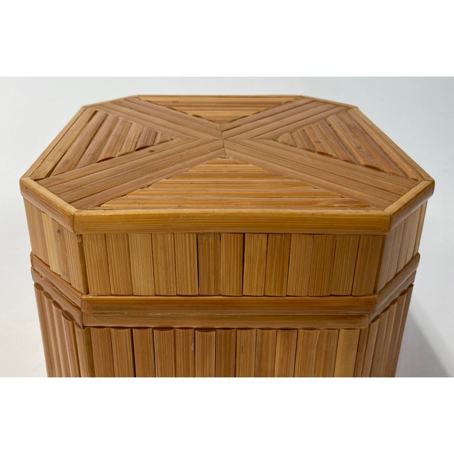 Vintage Split Reed Lidded Box For Sale - Image 9 of 9