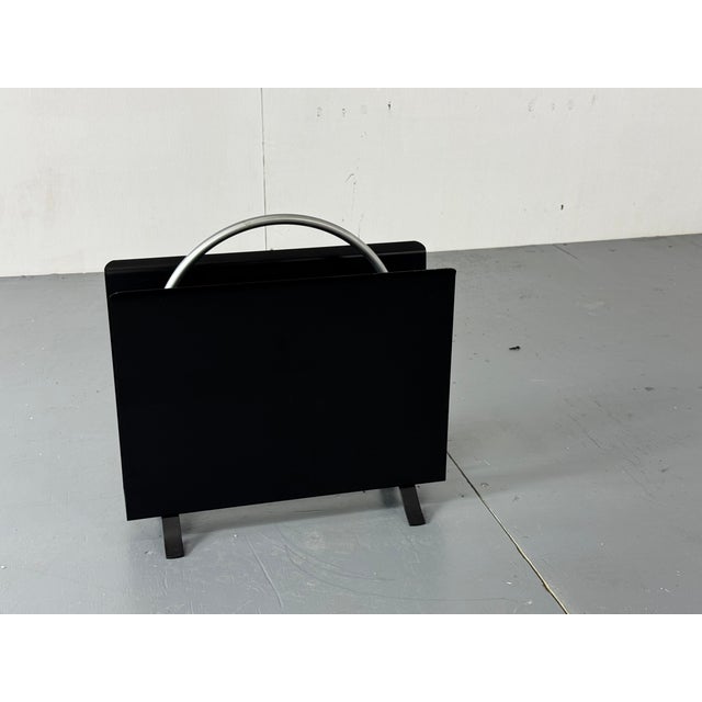 Metal Dutch Bauhaus Magazine Rack from Gispen, 1980s For Sale - Image 7 of 9