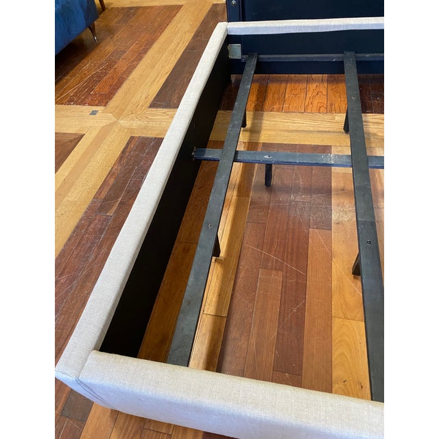 Eastern King Size Saatva Minori Natural Linen Bed Frame Chairish