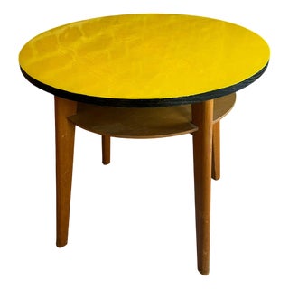 Vintage Czechoslovakian Enamel Coffee Table with Shelf, 1960s For Sale