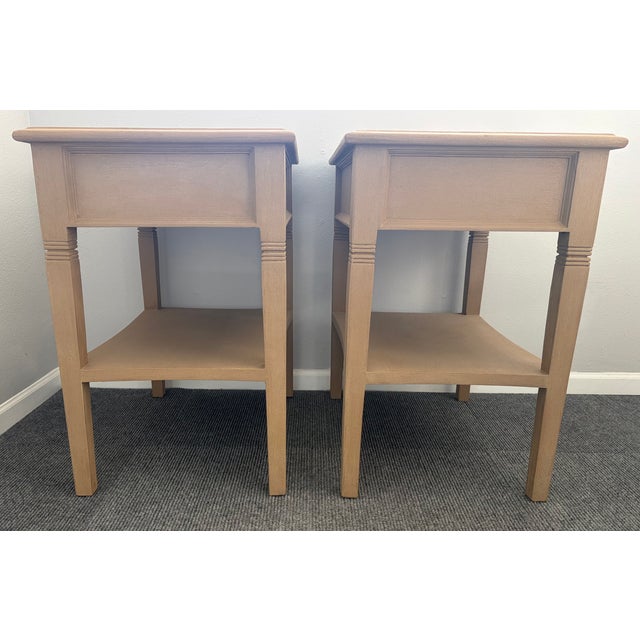 Chestnut Pair of Noir Oxford 1 Drawer Side Tables in Weathered Finish For Sale - Image 8 of 12