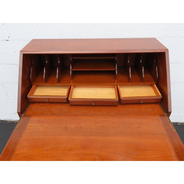 Brown Maddox 1940s Solid Cherry Large Secretary Desk 6393 For Sale - Image 8 of 18