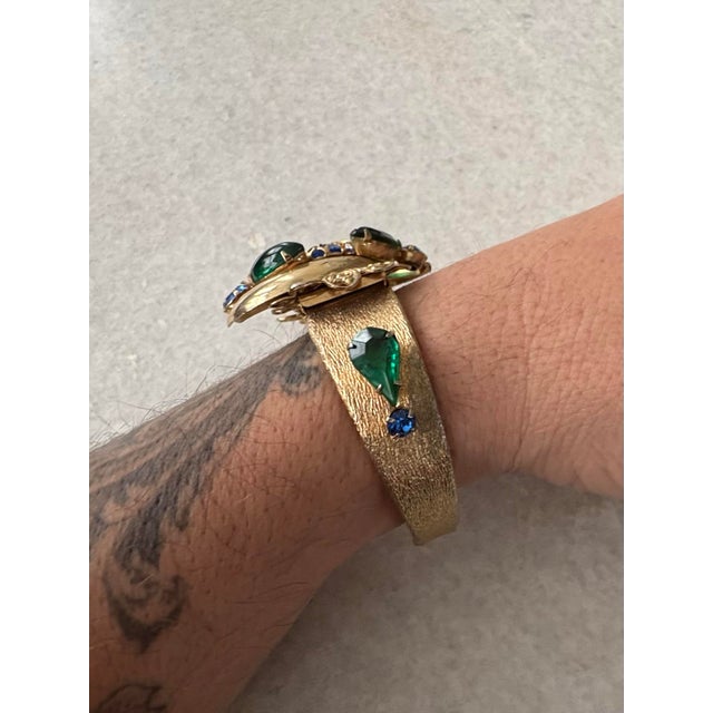 Stunning Selro Selini Blue Green Clamper Cuff Bracelet For Sale - Image 4 of 5