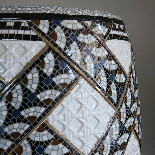 Art Nouveau Ceramic Garden Stool For Sale - Image 4 of 5