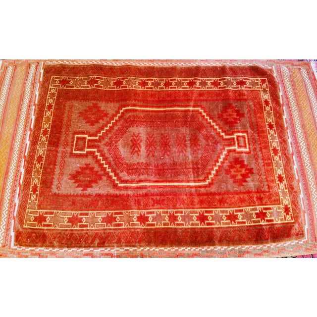 Antique Baluch Tribal Area Rug, Handwoven Wool Pile, Geometric Design For Sale - Image 13 of 15