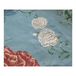 Hollywood Regency 2 2/3yd Vat Dyed Authentic Art Deco Large Flowered Barkcloth For Sale