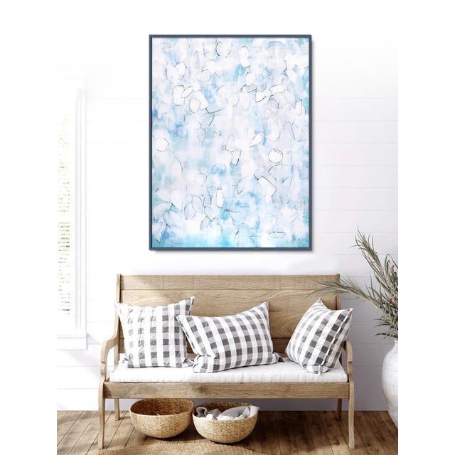Contemporary "Float No. 30 - Held Interval" - Large Soft Blue Abstract Painting For Sale - Image 3 of 10