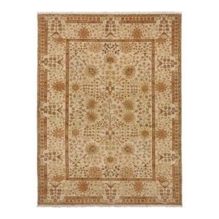 Handmade Tan Wool Pile Luxury Rug 9'2"x 12' For Sale