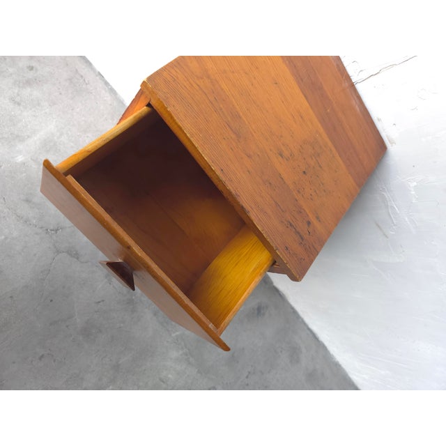Wood Small Vintage Craftsman Made Drawered Cabinet For Sale - Image 7 of 10