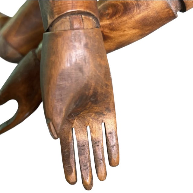 Chestnut Spanish Lay Figure Carved Wood Mannequin For Sale - Image 8 of 12