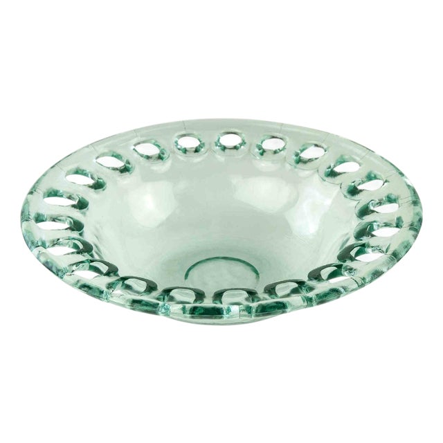 Art Deco Glass Bowl from Couronne Co., USA, 1980s For Sale