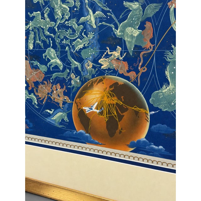 Lucien Boucher Air France Zodiac Planisphere Lithograph, France, 1951 For Sale - Image 10 of 11