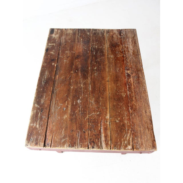 Rustic Vintage Primitive Farmhouse Table For Sale - Image 6 of 12