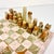 1970s Vintage Italian Mediterranean Hand Carved Pink Marble & Sage Onyx Chess Set - 33 Pieces For Sale - Image 12 of 16