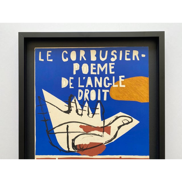 This Le Corbusier very rare vintage 1955 Mid Century Modernist Mourlot fine art lithograph print " Poeme De L'Angle Droit...