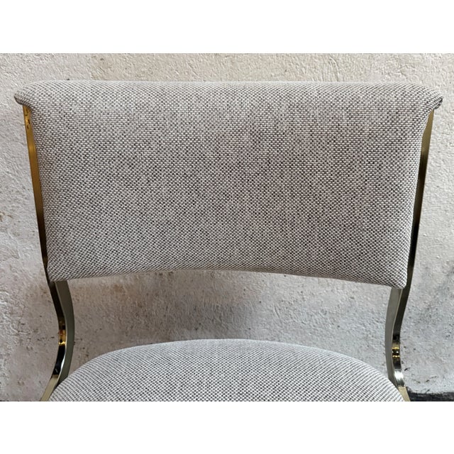 Brass Set of Three Milo Baughman Style Modernist Brass Bar Stools by Cal-Style Circa 1970 For Sale - Image 8 of 10