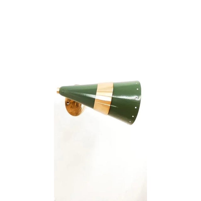 Adjustable Sconce in Green and Gold For Sale - Image 10 of 11