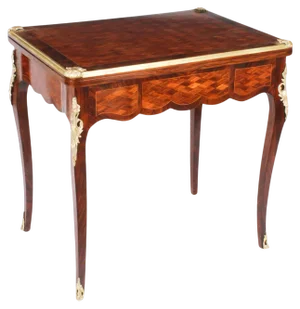 French Burr Walnut Parquetry Card Backgammon Table, 19th Century