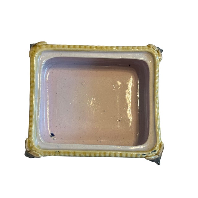 Circa 1900 English Majolica Swan Finial Sardine Box For Sale - Image 10 of 13