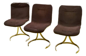 Chromed Metal Chairs, 1970s, Set of 3