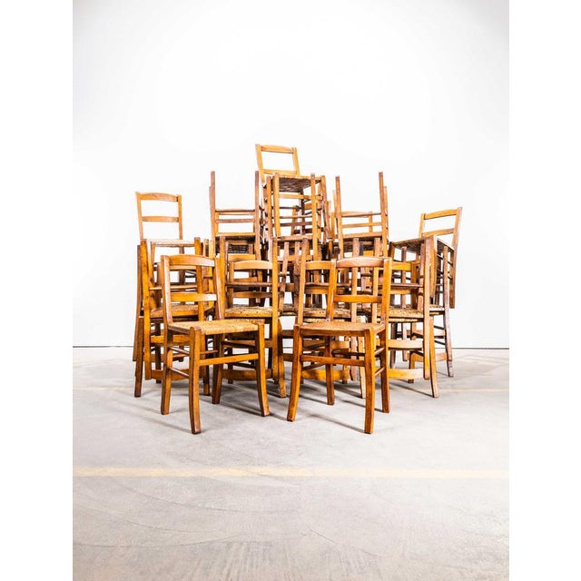 1950s French Farmhouse Dining Chairs with Woven Seats, 1950s, Set of 6 For Sale - Image 5 of 11
