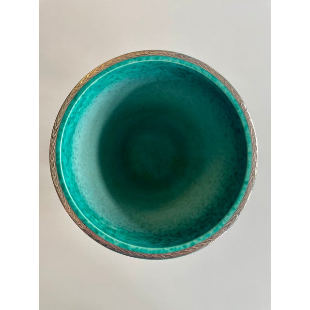 Green Ceramic Argenta Vase Wilhelm Kåge for Gustavsberg, 1950 For Sale - Image 8 of 13