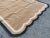 Textile Handmade Cotton Scalloped Rug, Tan With Cream and Black Border - 6'x9' For Sale - Image 7 of 11