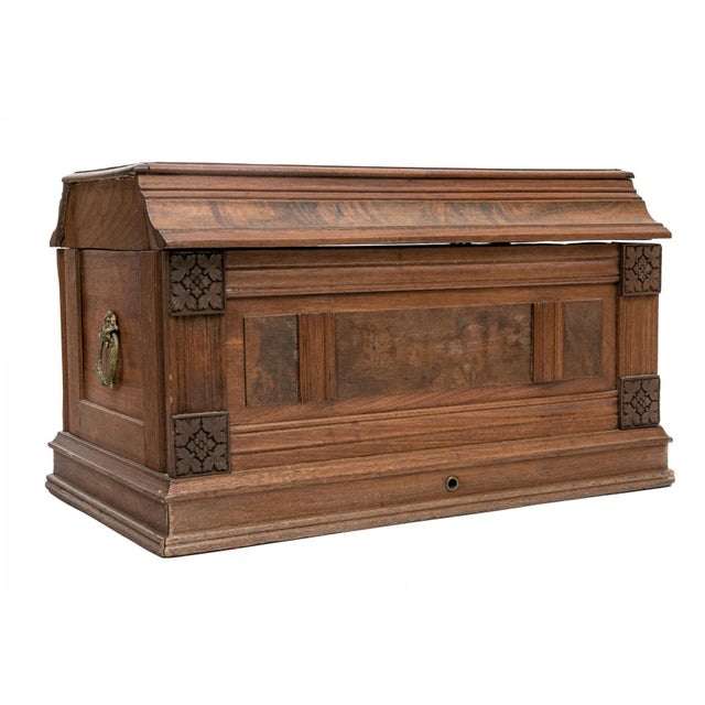 Vintage Carved Wooden Box or Table Chest For Sale - Image 10 of 13