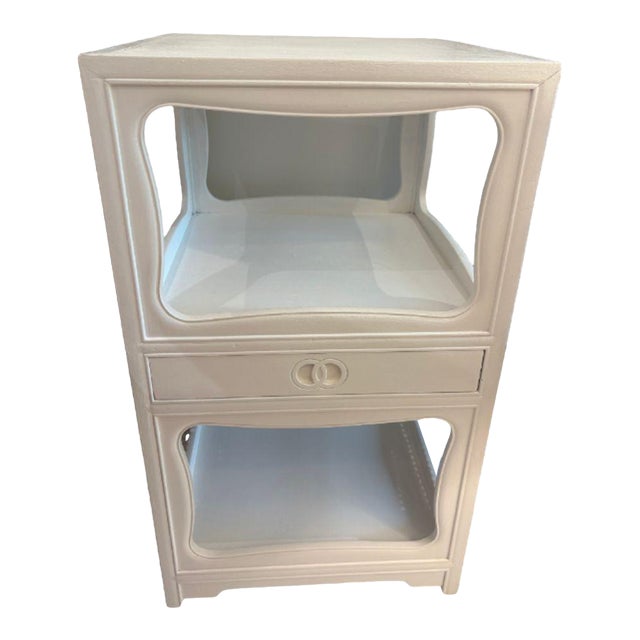 Vintage White 1950's Michael Taylor End Table For Sale