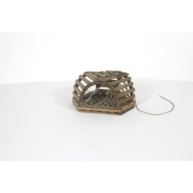 Wood Vintage Miniature Wood Lobster Trap For Sale - Image 7 of 11