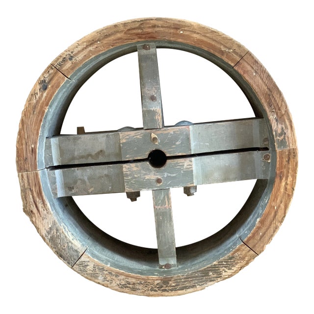 Early 19th Century Large Industrial French Circular Wood Factory Mold For Sale