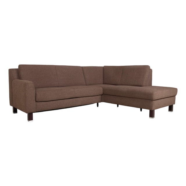 Flex Plus Fabric Corner Sofa in Brown with Manual Function by Ewald Schillig For Sale
