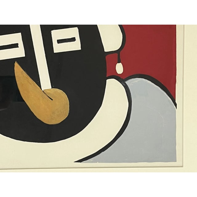 20th Century Original Modernistic Native American Portrait Art, Watercolor For Sale In West Palm - Image 6 of 13